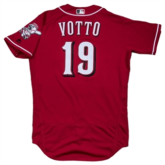 2016 Joey Votto Game Used Cincinnati Reds Alternate Jersey Used On 9/13/16 For Career Home Run #216 (MLB Authenticated)